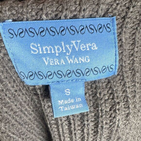 Simply Vera Wang gray tie front knit cardigan sweater size small NWT - Picture 6 of 7